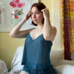 Parade Blue and Teal Archive Sexy Silky Mesh Babydoll Tank Size Large